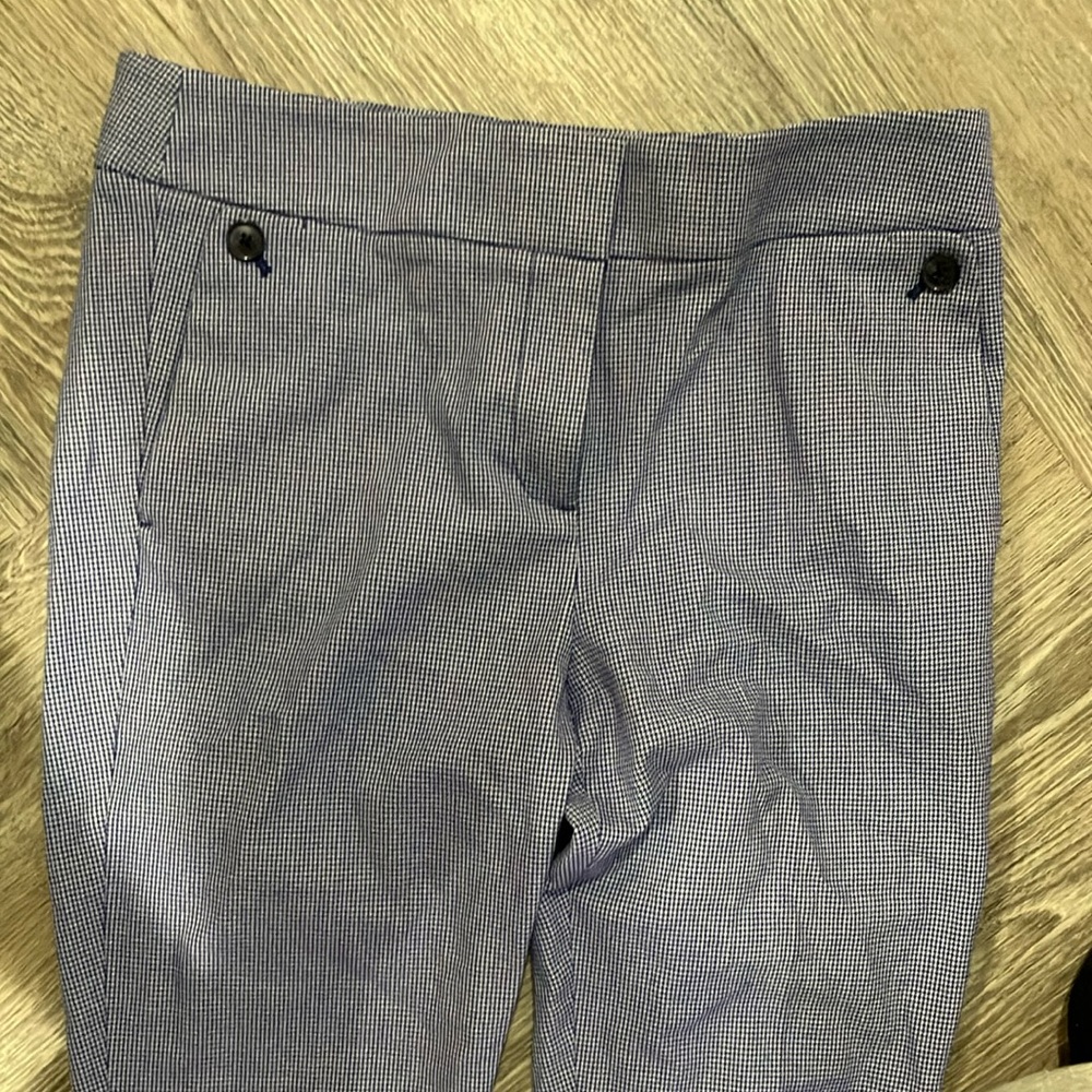 Marisa Blue Checkered Pants loft gingham 6